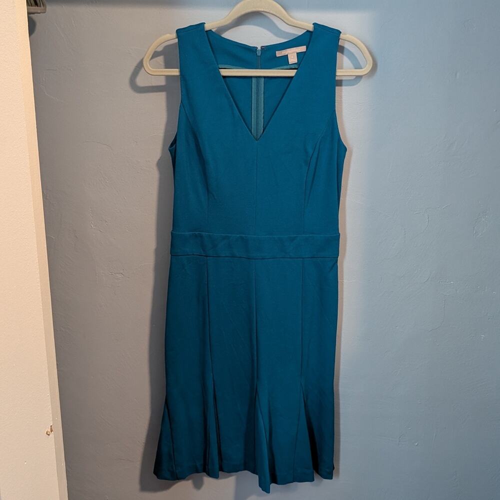 Banana Republic Blue Pleated Sheath Midi Dress